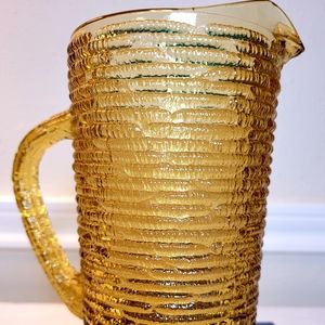 Vintage 60's Anchor Hocking Soreno amber bark pitcher